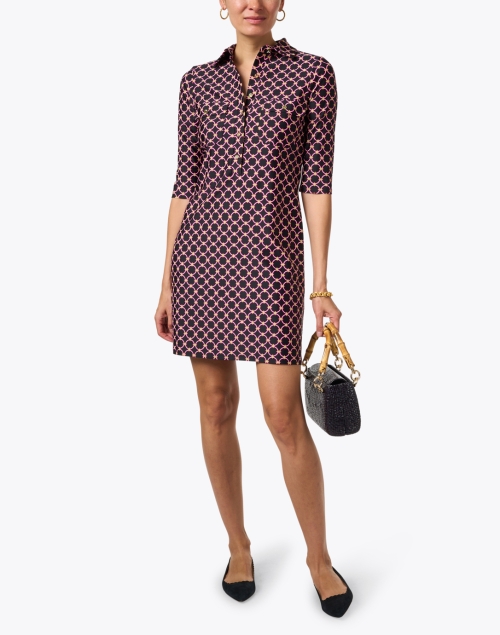 Look image - Jude Connally - Sloane Black and Pink Print Shirt Dress