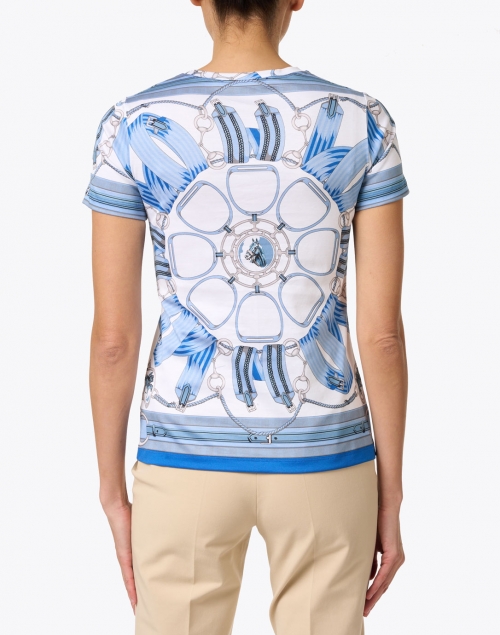 Back image - Rani Arabella - Blue Stirrups Print Cotton T-Shirt