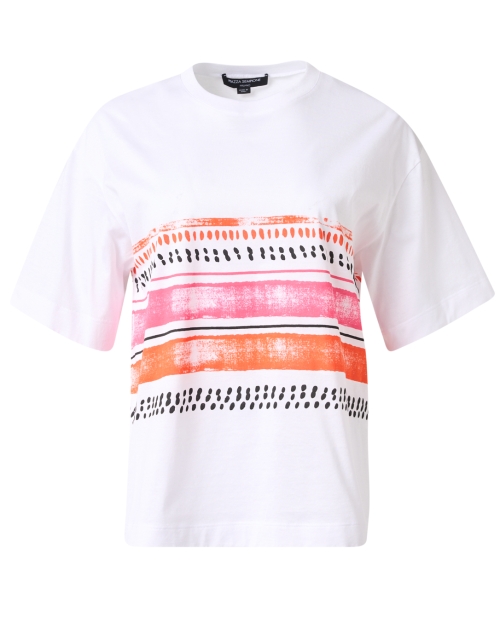 Product image - Piazza Sempione - White Print Cotton T-Shirt