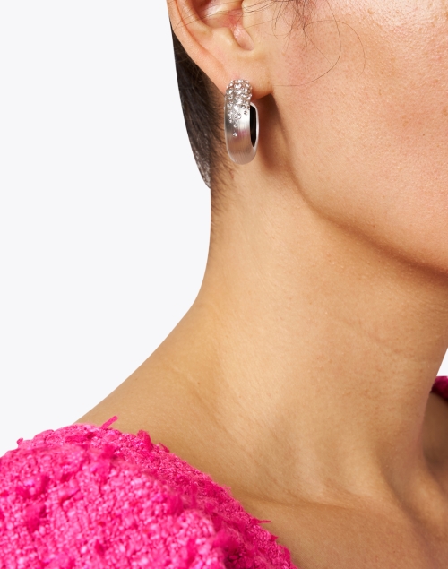 Look image - Alexis Bittar - Silver Lucite Hoop Earrings