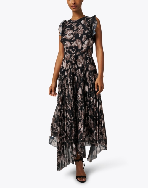Front image - Jason Wu Collection - Black Printed Pleat Dress