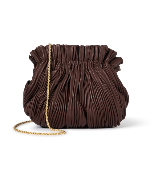 Back image - Loeffler Randall - Willa Brown Pleated Leather Cinched Clutch