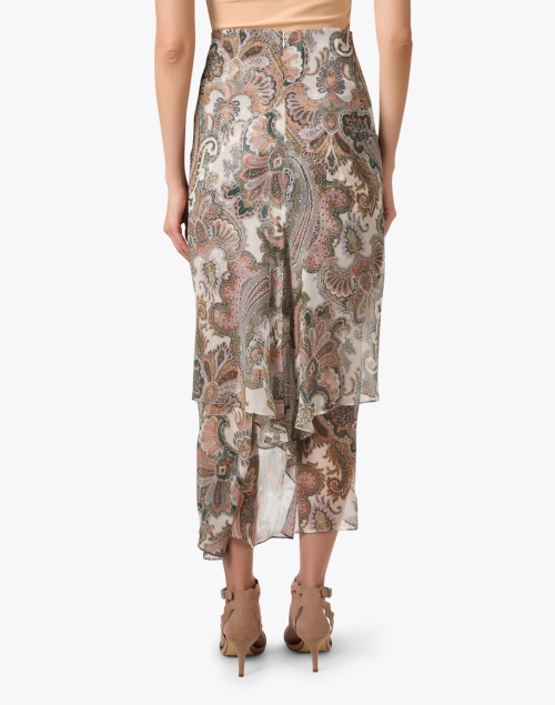 Back image - Veronica Beard - Sira Multi Print Silk Skirt