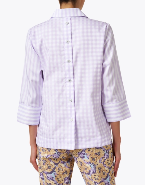 Back image - Hinson Wu - Aileen Lavender Striped Cotton Top