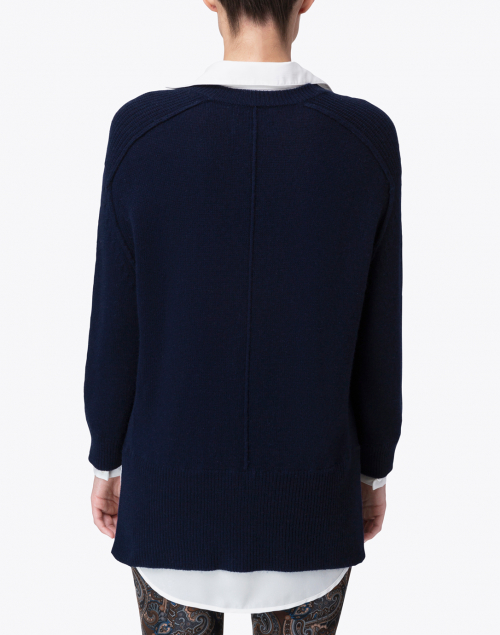 Back image - Brochu Walker - Midnight Navy Sweater with White Underlayer
