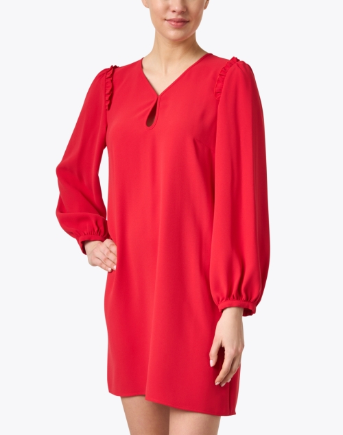 Front image - Tara Jarmon - Ruffa Red Keyhole Dress