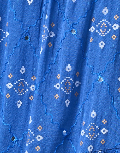Fabric image - Juliet Dunn - Blue and Gold Mosaic Print Dress