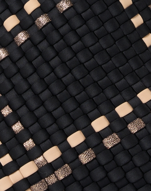 Fabric image - Naghedi - St. Barths Mini Black Plaid Woven Handbag