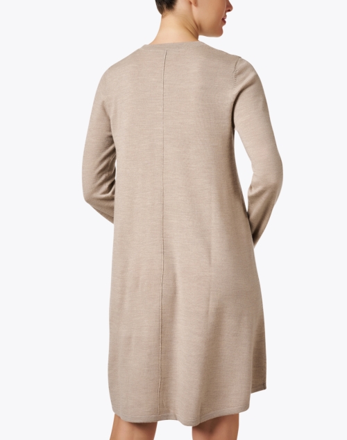 Back image - Repeat Cashmere - Beige Merino Wool Dress