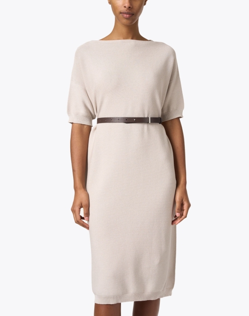 Front image - Fabiana Filippi - Beige Lurex Cotton Blend Dress