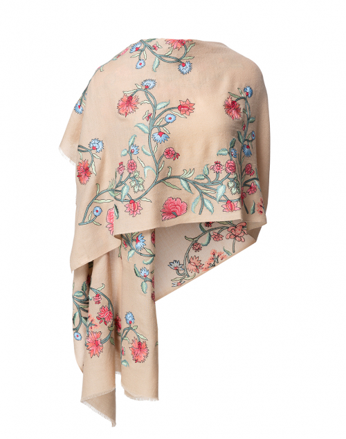Janavi - Multicolored Floral Embroidered Wool Scarf