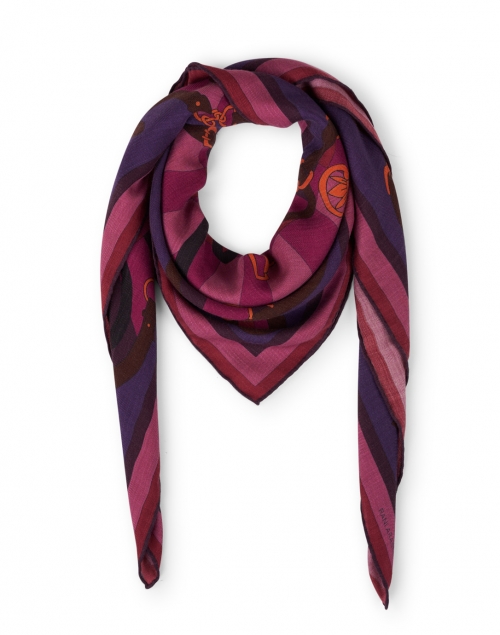Product image - Rani Arabella - Firenze Magenta Saddle Printed Wool Cashmere Silk Scarf