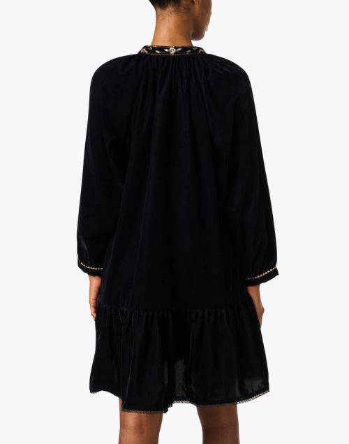 Back image - Bella Tu - Sloane Black Embroidered Velvet Dress