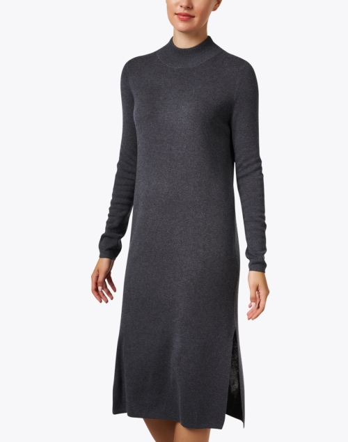 Front image - Repeat Cashmere - Grey Knit Midi Dress