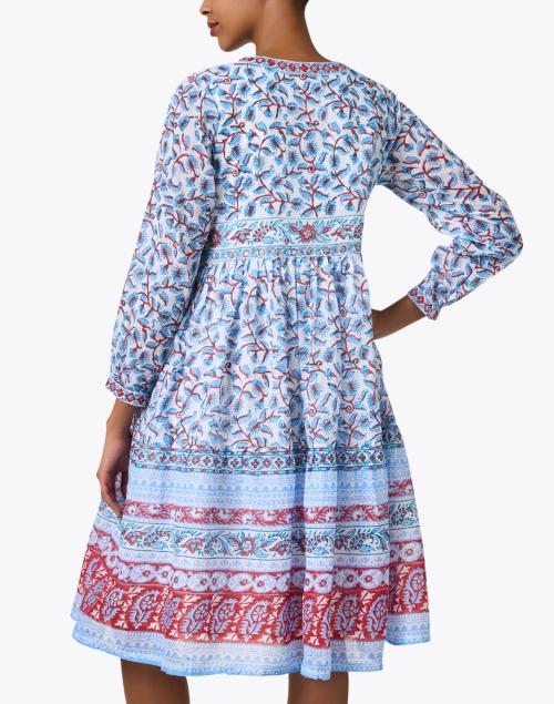 Back image - Bella Tu - Red White and Blue Paisley Dress