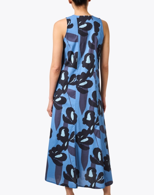 Back image - WHY CI - Riviera Blue Floral Cotton Dress 