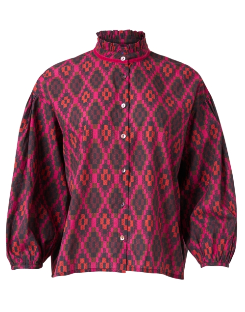 Product image - Ro's Garden -  Jeremy Magenta Multi Print Blouse