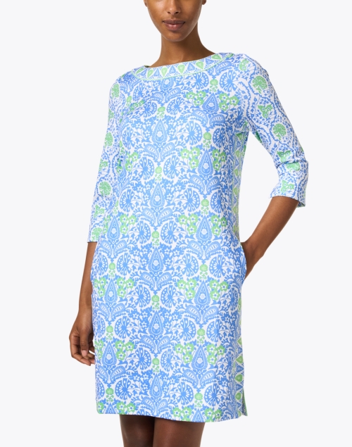 Front image - Gretchen Scott - Blue and Green East India Print Dress