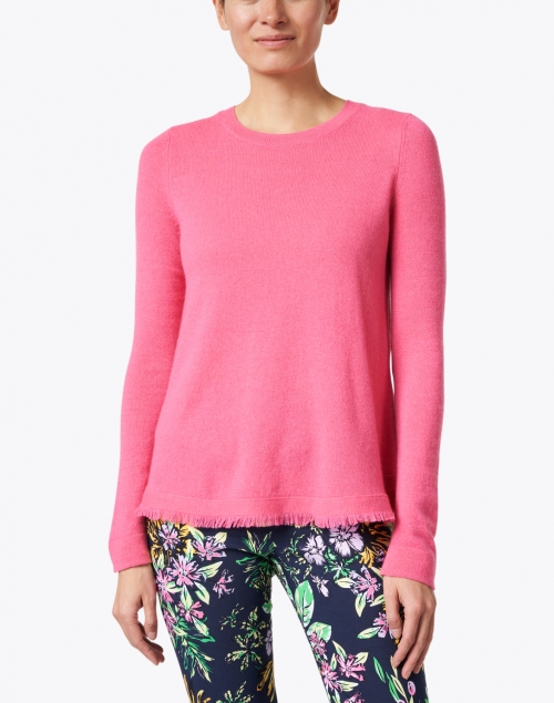 Cortland Park - Pink Cashmere Fringe Sweater