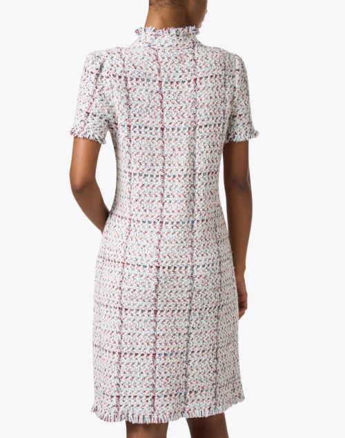 Back image - Marc Cain - White Tweed Zipper Front Dress