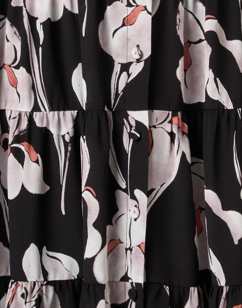 Fabric image - Jason Wu - Black Floral Tiered Midi Skirt
