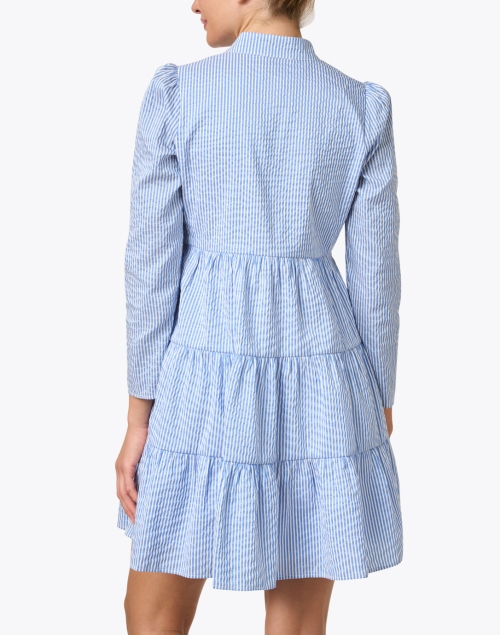 Back image - Sail to Sable - Blue and White Seersucker Tunic Dress