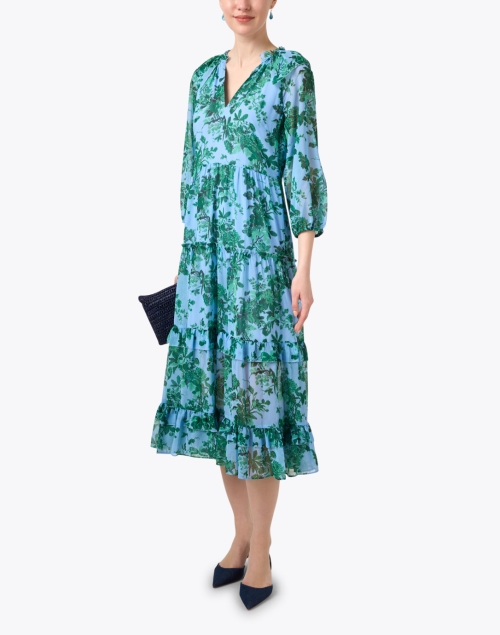 Eleanor Blue Floral Print Dress