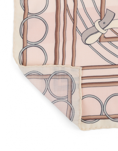 Back image - Rani Arabella - Light Pink Saddle Printed Silk Cashmere Scarf