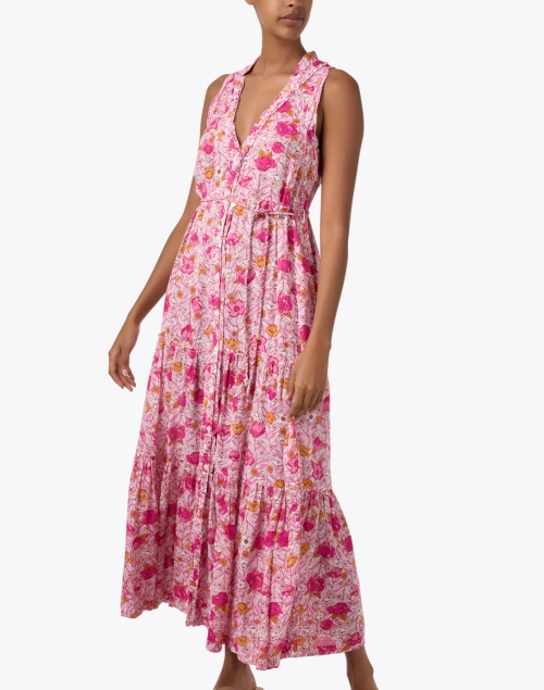 Front image - Poupette St Barth - Nana Pink Floral Dress