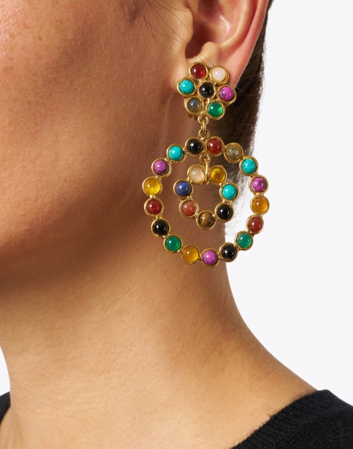 Sylvia Toledano - Flower Candies Multicolored Gemstone Drop Earrings 