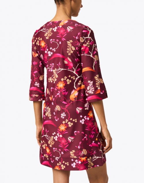 Back image - Jude Connally - Megan Merlot Floral Print Dress