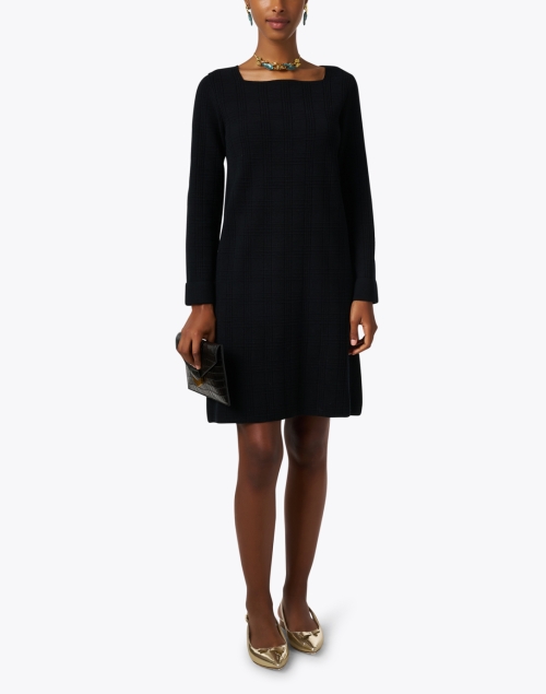 Look image - D.Exterior - Black Textured Check Dress