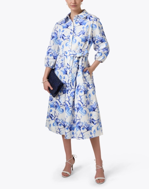 Cassie Blue Floral Print Dress