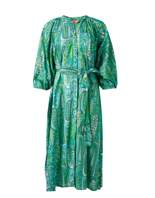 Product image - Vilagallo - Claudette Green Print Cotton Dress