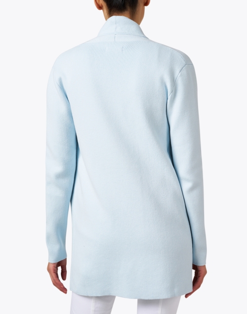 Back image - Burgess -  Ice Blue Cotton Cashmere Travel Coat