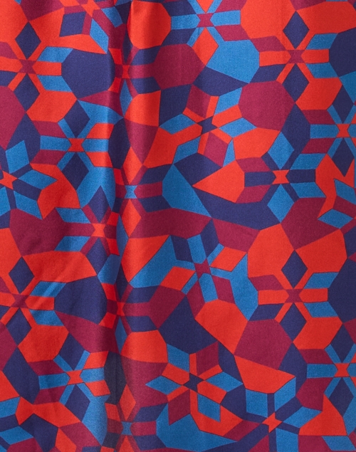 Fabric image - Rosso35 - Multi Abstract Print Silk Dress
