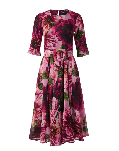Samantha Sung Aster Pink Floral Print Cotton Dress