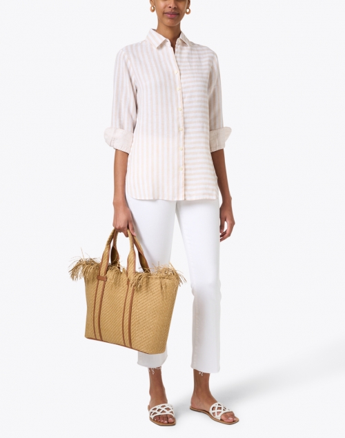 Margot Flax and White Stripe Linen Shirt