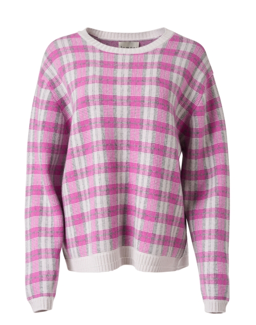 Product image - Jumper 1234 - Pink and Grey Tartan Wool Cashmere Sweater