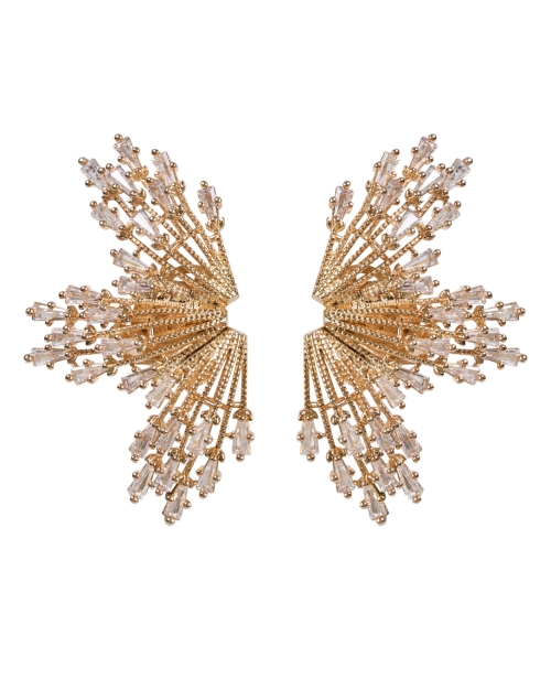 Anton Heunis Crystal and Gold Clip Stud Earrings