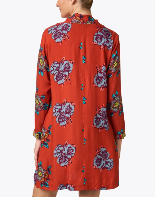 Back image - Lisa Corti - Dubai Red Multi Print Tunic Dress