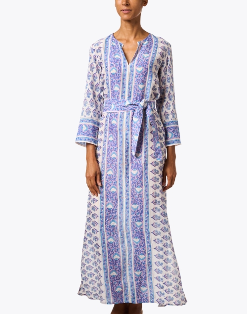 Front image - Bell - Jane Blue Print Kaftan