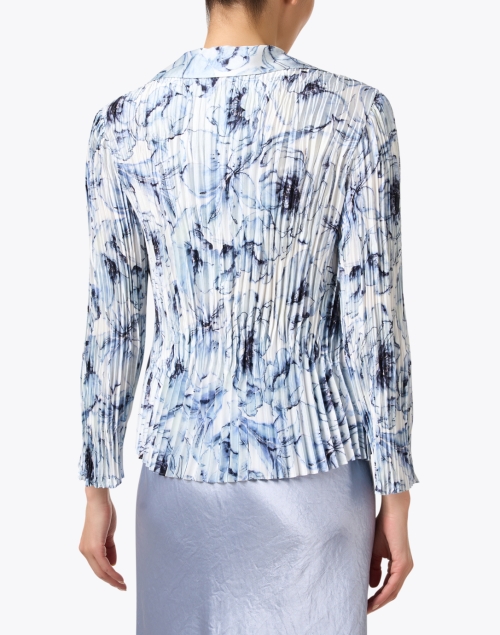 Back image - Vince - Blue and White Print Pleated Blouse