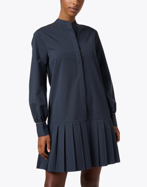 Front image - Fabiana Filippi - Navy Wool Cotton Dress