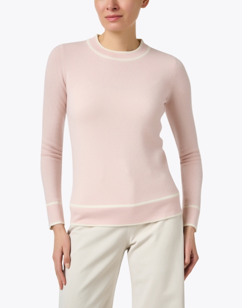 Front image - Madeleine Thompson - Hippolyta Pink Contrast Sweater