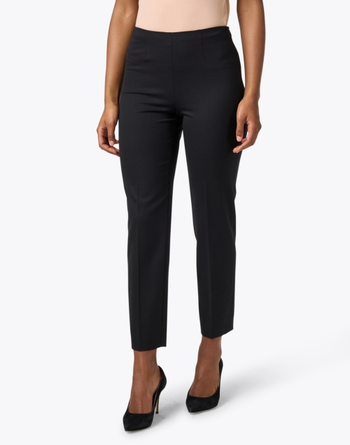 Front image - Piazza Sempione - Monia Black Stretch Wool Pant