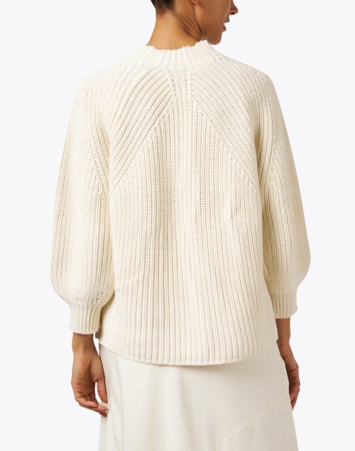 Back image - Apiece Apart - Cream Cotton Ribbed Sweater