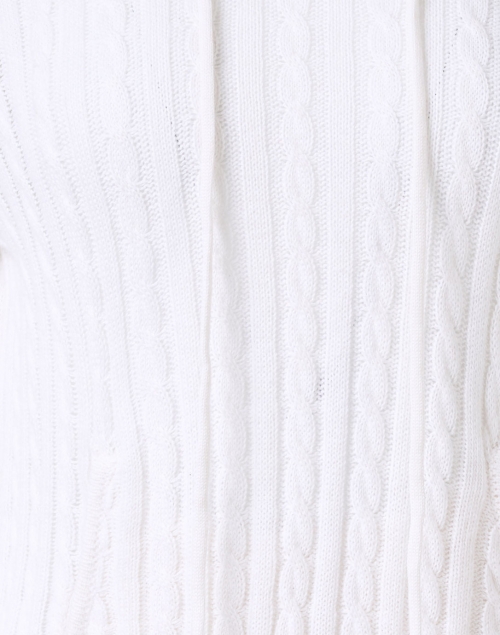Fabric image - Burgess - Kitty White Cable Knit Cotton Cashmere Hoodie
