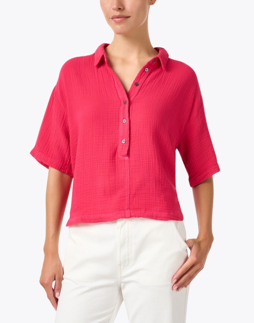 Front image - Xirena - Ansel Red Cotton Shirt