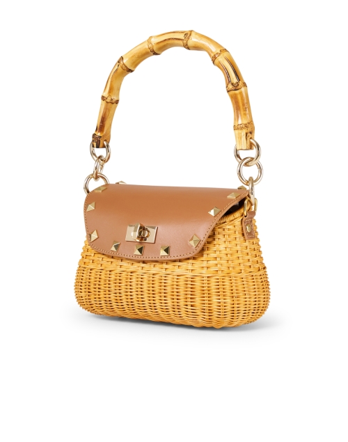 Front image - SERPUI - Brandi Leather and Wicker Bag